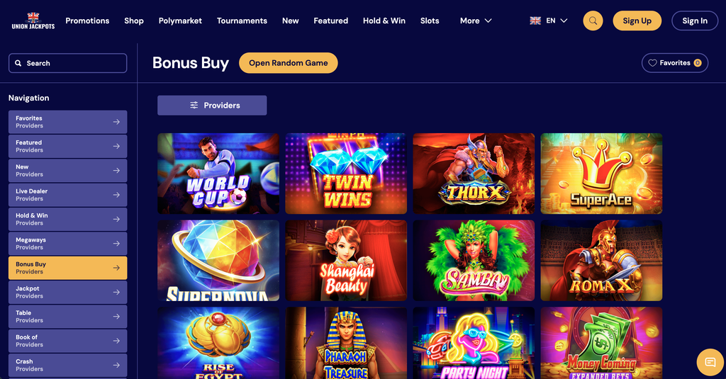 large game selection available at credit card casinos